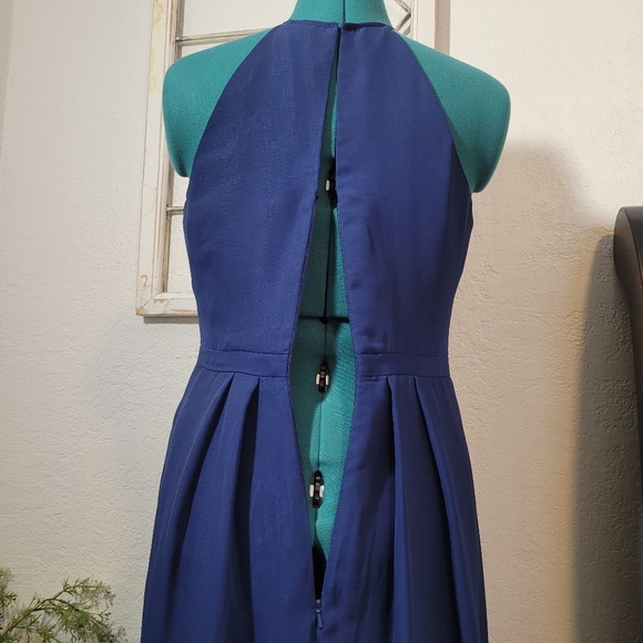 Weddington Way Navy Blue Halter Maxi Dress Size 4 - Picture 6 of 11